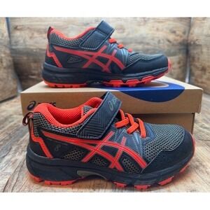 ASICS Kids Pre Venture 8‎ Track Running Shoes Black/Cherry Tomato NIB - Size K12